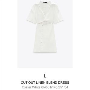 White linen wrap mini dress